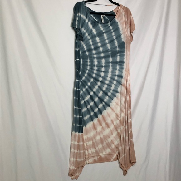 Cable & Gauge Dresses & Skirts - Cable & Gauge Pink & Blue Tie Dye Midi Dress XL